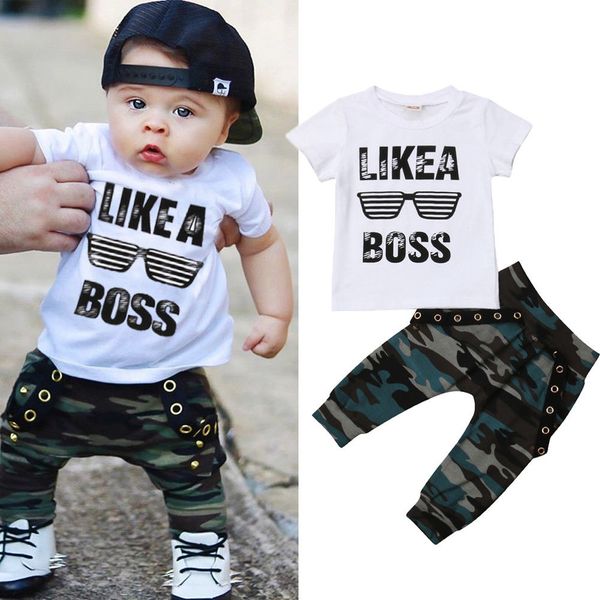 2018 newly summer 0-3y infant kids baby boys casual sets 2pcs short sleeve letter print t-shirts +camouflage pants, White
2018 newly summer 0-3y infant kids baby boys casual sets 2pcs short sleeve letter print t-shirts +camouflage pants, White
