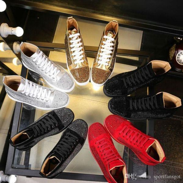 men rhinestone women high shoes famous designer brand red bottom sneakers mens loubbis shoes with box and dustbag
men rhinestone women high shoes famous designer brand red bottom sneakers mens loubbis shoes with box and dustbag