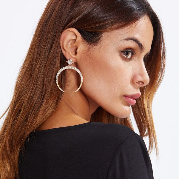 charm fashion accessories mini star shape eardrop exaggerated moon set rhinestone girl earrings pendant fine jewelry, Golden
charm fashion accessories mini star shape eardrop exaggerated moon set rhinestone girl earrings pendant fine jewelry, Golden