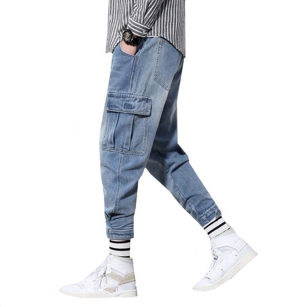 japanese style fashion men jeans vintage designer loose fit multi pockets denim cargo pants streetwear hip hop harem jeans male, Blue
japanese style fashion men jeans vintage designer loose fit multi pockets denim cargo pants streetwear hip hop harem jeans male, Blue