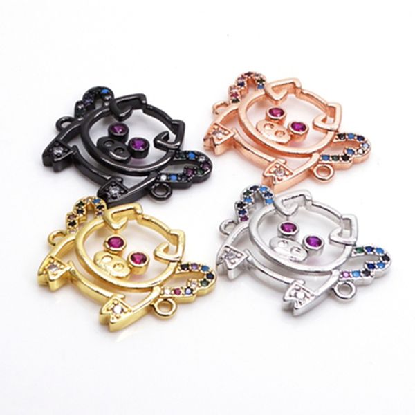 the angel pig bracelet accessory jewelry for diy connector of bracelet partting pave cz lovey design, Silver
the angel pig bracelet accessory jewelry for diy connector of bracelet partting pave cz lovey design, Silver