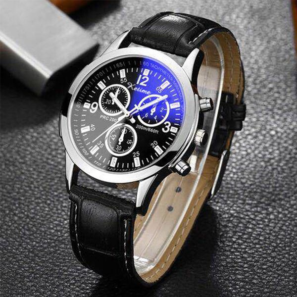 maxi blue glass leather belt men's watch fashion three dial quartz watches, Slivery;brown
maxi blue glass leather belt men's watch fashion three dial quartz watches, Slivery;brown