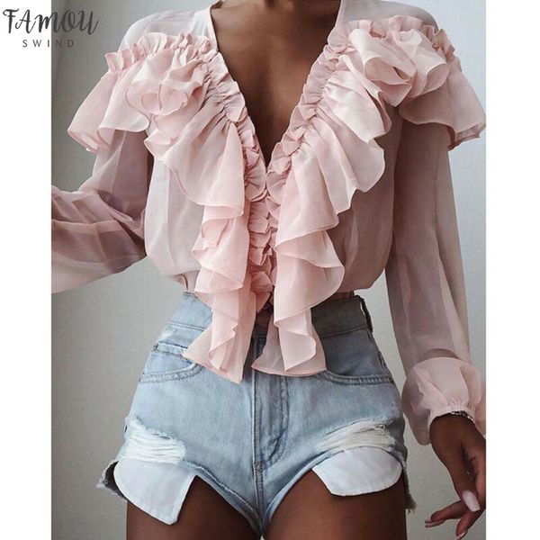 womens and blouses chiffon regular solid color v neck ruffle blouse elegant long sleeve shirt ladies dames sweetwear blusa feminina, White
womens and blouses chiffon regular solid color v neck ruffle blouse elegant long sleeve shirt ladies dames sweetwear blusa feminina, White