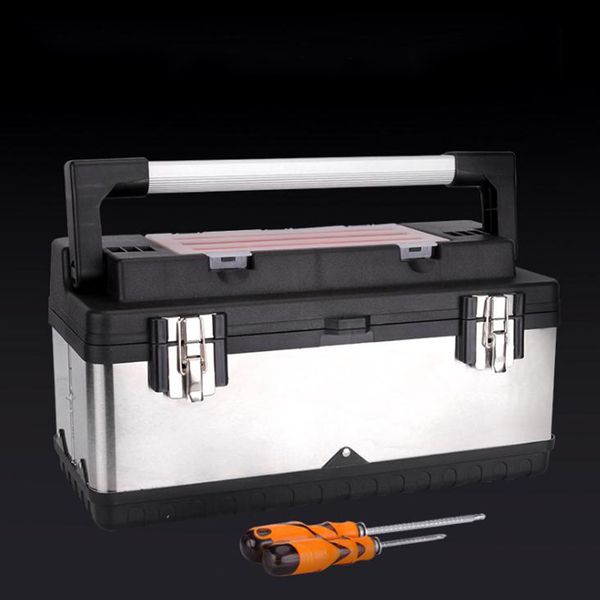 portable double layer toolbox multifunctional aluminum toolbox stainless steel hardware tool storage box with parts box
portable double layer toolbox multifunctional aluminum toolbox stainless steel hardware tool storage box with parts box