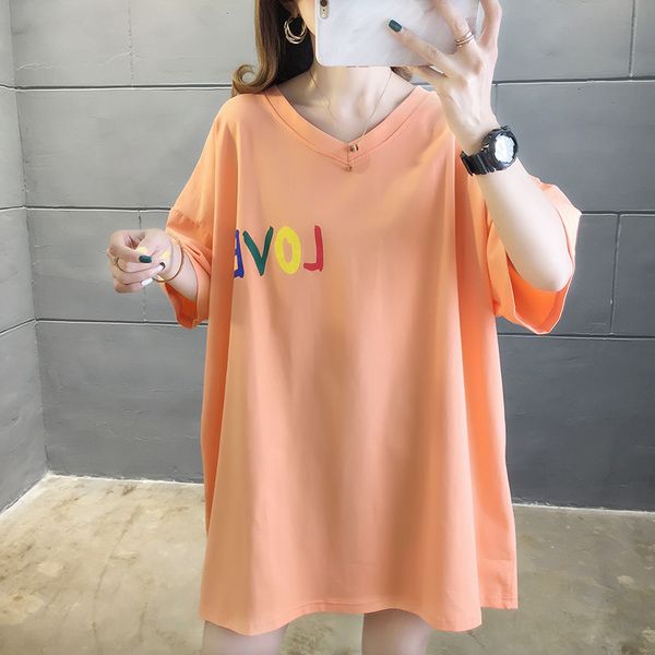 women's loose shirt vestidos v neck short sleeve tee shirt casual summer letter printed t-shirt wdc4358, White
women's loose shirt vestidos v neck short sleeve tee shirt casual summer letter printed t-shirt wdc4358, White
