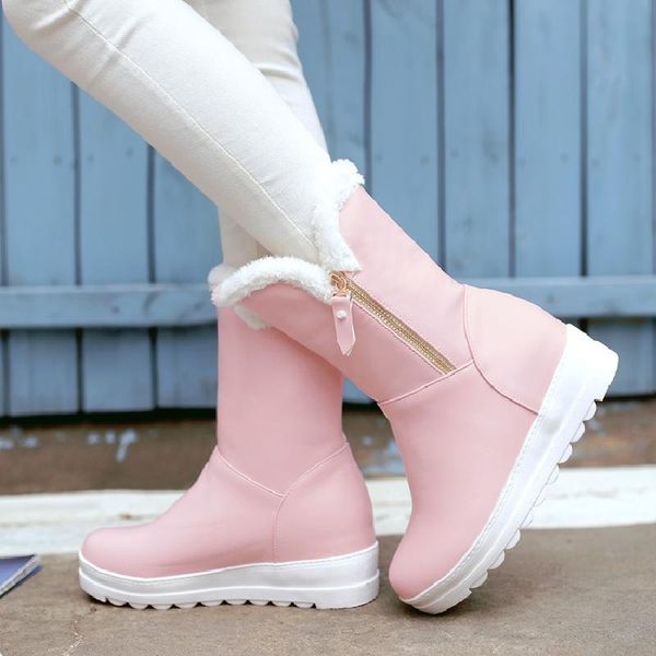 size 30-42 winter new thick bottom plus velvet thick white snow boots pink increase women short boots large size cotton, Black
size 30-42 winter new thick bottom plus velvet thick white snow boots pink increase women short boots large size cotton, Black