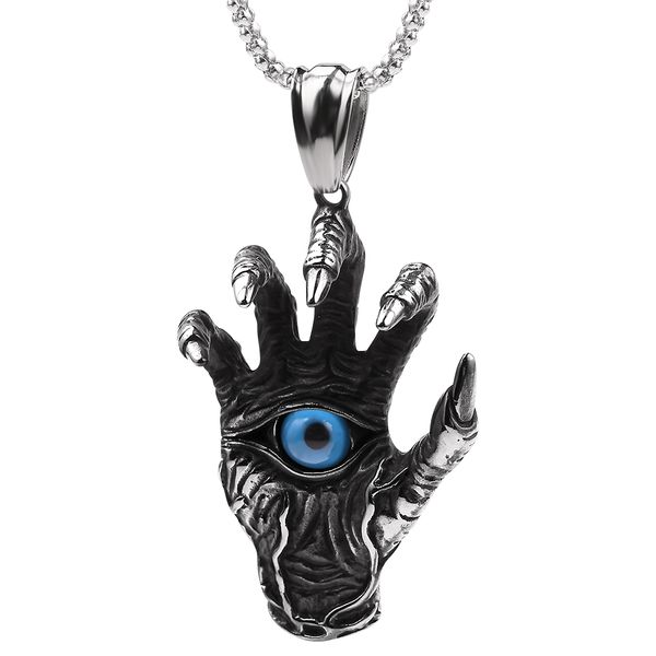 the devil's eye dragon claw necklace blue cat's eye deep pupil pupilentes halloween gift motorcycle punk jewelry mans necklaces, Silver
the devil's eye dragon claw necklace blue cat's eye deep pupil pupilentes halloween gift motorcycle punk jewelry mans necklaces, Silver