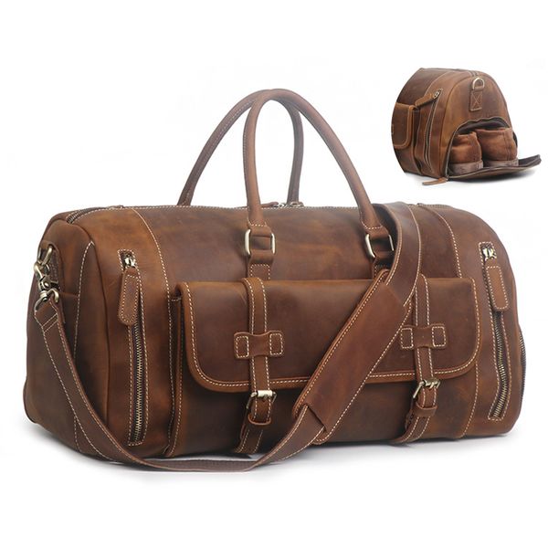 crazy horse leather travel bag large duffle bag cow leather carry on luggage with shoes compartment
crazy horse leather travel bag large duffle bag cow leather carry on luggage with shoes compartment