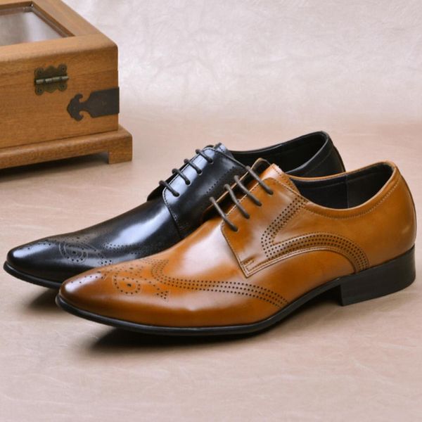 luxury designer man wingtip brogue shoes genuine leather handcrafted carved oxfords pointed toe breathable men's flats ss578, Black
luxury designer man wingtip brogue shoes genuine leather handcrafted carved oxfords pointed toe breathable men's flats ss578, Black