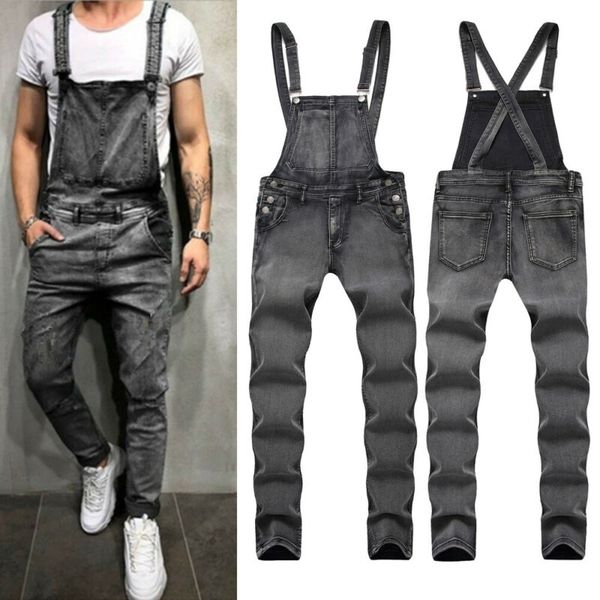 classic men`s denim suspender trousers casual men overalls distressed jean pants, Black
classic men`s denim suspender trousers casual men overalls distressed jean pants, Black