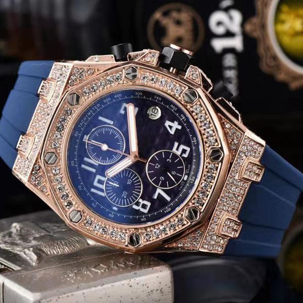 men's fashion large dial quartz watches luxury men's fully functional chronograph diamond inlay case mens sport watches wholesale, Slivery;brown
men's fashion large dial quartz watches luxury men's fully functional chronograph diamond inlay case mens sport watches wholesale, Slivery;brown