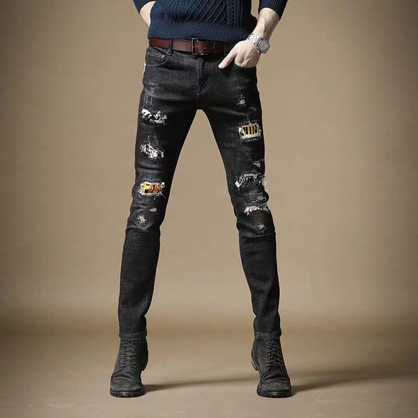 new 2020 men's male jeans trousers brand hole casual pants korean trend youth street personality beggar trousers, Blue
new 2020 men's male jeans trousers brand hole casual pants korean trend youth street personality beggar trousers, Blue