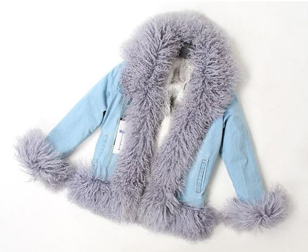 maomaokong brand winter jackets grey mongolia sheep and rabbit fur trim threshold mongolia sheep and grass rabbit fur lining demin jacket, Black
maomaokong brand winter jackets grey mongolia sheep and rabbit fur trim threshold mongolia sheep and grass rabbit fur lining demin jacket, Black
