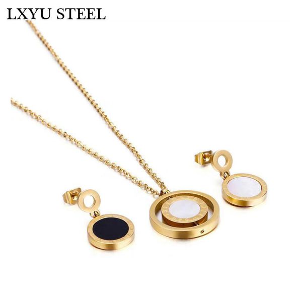 new fashion women stainless steel necklaces earrings set roman numeral jewelry women wedding jewelry, Silver
new fashion women stainless steel necklaces earrings set roman numeral jewelry women wedding jewelry, Silver