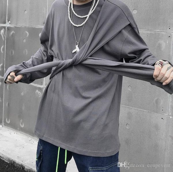 mens high street tshirts spring and autumn bandage designer long sleeved, White;black
mens high street tshirts spring and autumn bandage designer long sleeved, White;black