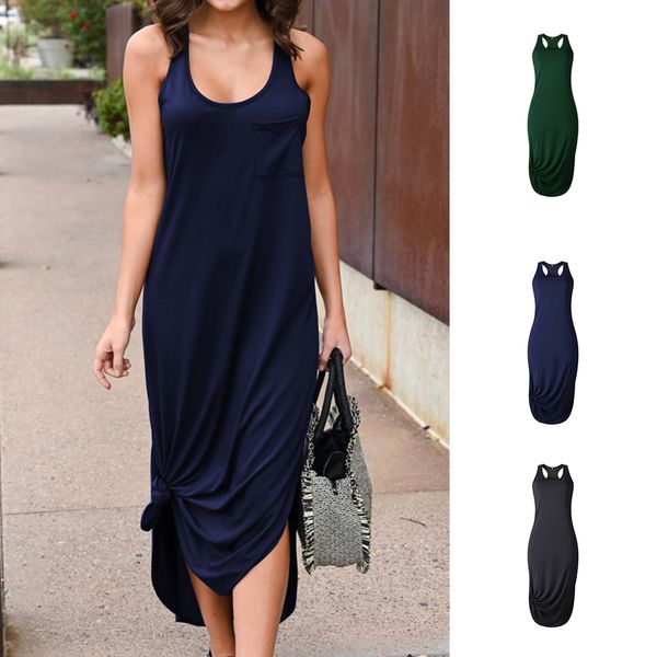 summer long dress solid color dress ruffled side slit irregular style, Black;gray
summer long dress solid color dress ruffled side slit irregular style, Black;gray