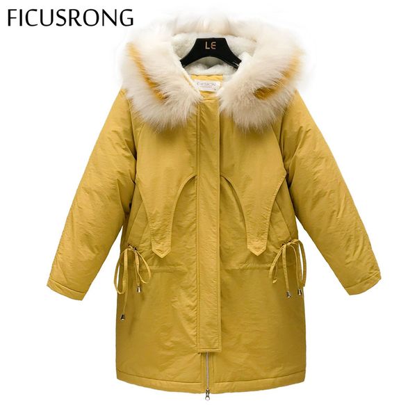 ficusrong hooded womens winter jacket cotton padded warm thicken big fur collar ladies long coats parka womens jackets 5 colors, Black
ficusrong hooded womens winter jacket cotton padded warm thicken big fur collar ladies long coats parka womens jackets 5 colors, Black