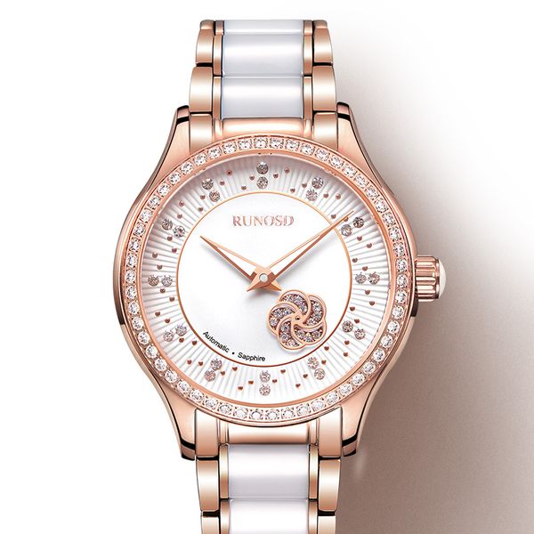 runosd rose gold ladies watch rotating petal zircon dial fashion miyota mechanical movement ceramic sapphire stainless steel, Slivery;brown
runosd rose gold ladies watch rotating petal zircon dial fashion miyota mechanical movement ceramic sapphire stainless steel, Slivery;brown