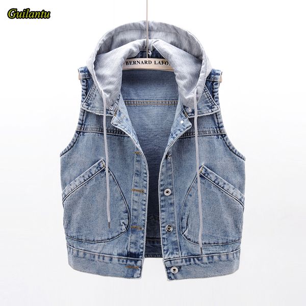 guilantu hooded sleeveless denim jacket vest women spring autumn single breasted casual vintage streetwear jeans female coat, Black;white
guilantu hooded sleeveless denim jacket vest women spring autumn single breasted casual vintage streetwear jeans female coat, Black;white