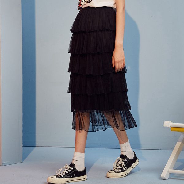 uni019 summer new female high waist cake skirt solid color mesh long skirt u192q188bb, Black
uni019 summer new female high waist cake skirt solid color mesh long skirt u192q188bb, Black