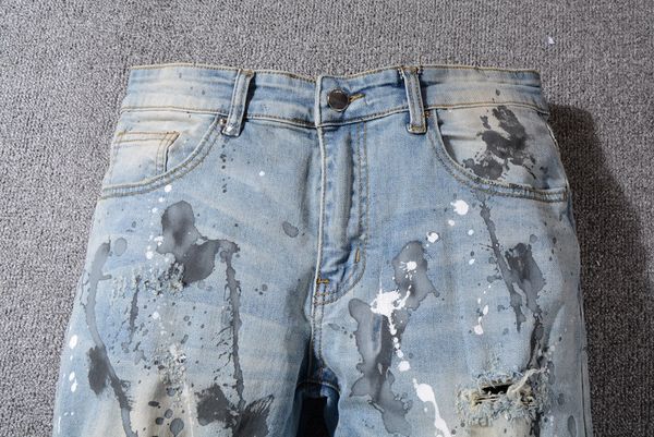 fashion style mens designer jeans straight slim fit biker pants distressed skinny ripped destroyed denim jeans washed hip hop trousers, Blue
fashion style mens designer jeans straight slim fit biker pants distressed skinny ripped destroyed denim jeans washed hip hop trousers, Blue