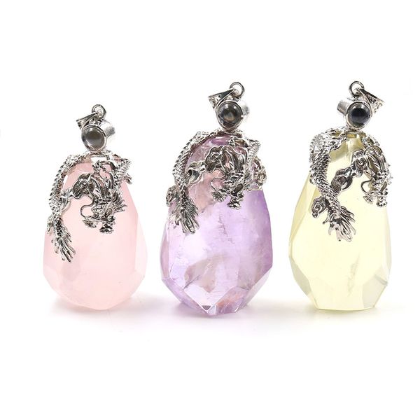 5 pcs classic style irregular shape rose quartz pendant for gift lemon crystal silver plated chinese dragon jewelr
5 pcs classic style irregular shape rose quartz pendant for gift lemon crystal silver plated chinese dragon jewelr