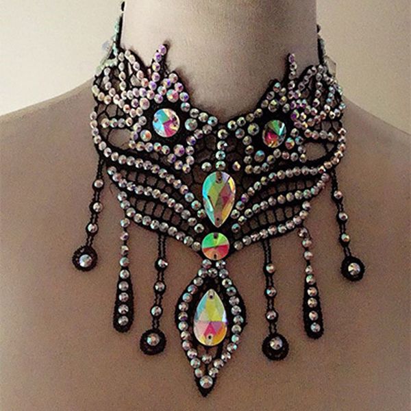 2018 new latin dance modern dance competition dress accessories middle east drilling necklace, Black;red
2018 new latin dance modern dance competition dress accessories middle east drilling necklace, Black;red