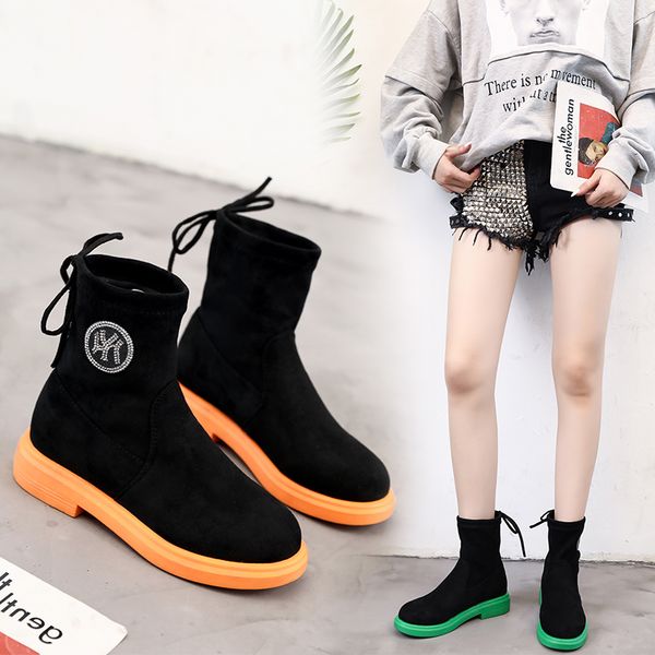 kjstyrka fashion 2019 flock mid-calf women sock boots plush winter cross-tied round head low heels anti-slip botas mujer, Black
kjstyrka fashion 2019 flock mid-calf women sock boots plush winter cross-tied round head low heels anti-slip botas mujer, Black