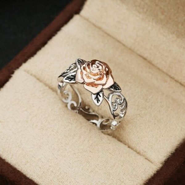 exquisite two tone 925 silver floral ring 14k rose gold flower wedding party engagement jewelry lovers gift
exquisite two tone 925 silver floral ring 14k rose gold flower wedding party engagement jewelry lovers gift