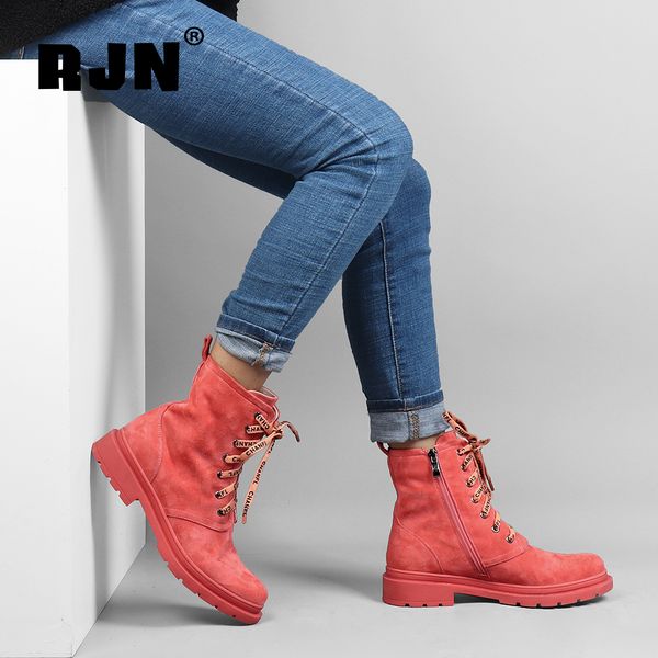rjn candy color ankle boots kid suede shoelace decoration comfortable round toe square heel shoes stylish women winter boots r09, Black
rjn candy color ankle boots kid suede shoelace decoration comfortable round toe square heel shoes stylish women winter boots r09, Black