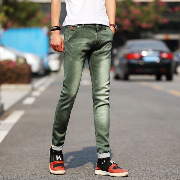 new fashion men's jeans stretch casual straight slim fit multicolor skinny pants men cotton washed faded denim trousers, Blue
new fashion men's jeans stretch casual straight slim fit multicolor skinny pants men cotton washed faded denim trousers, Blue