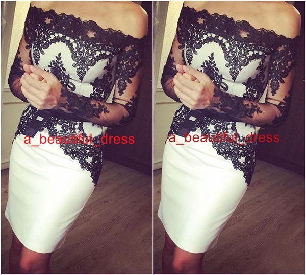 white and black cocktail dresses sheath off the shoulder long sleeves satin party queen gowns short prom homecoming dresses
white and black cocktail dresses sheath off the shoulder long sleeves satin party queen gowns short prom homecoming dresses