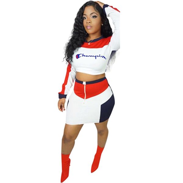 Color match champion emboidery letter track uit women outfit long leeve pullover crop dre kirt 2pc et fa hion port wear b3041
Color match champion emboidery letter track uit women outfit long leeve pullover crop dre kirt 2pc et fa hion port wear b3041