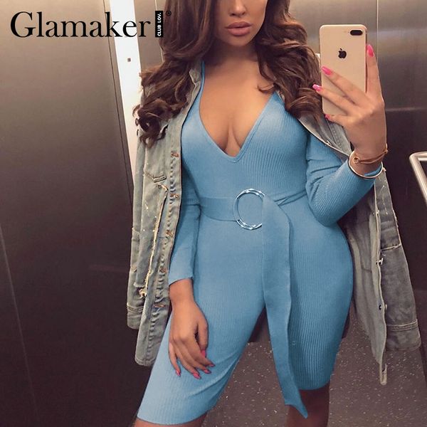 glamaker knitted v neck autumn bodycon playsuit women long sleeve belt bodycon short jumpsuit female rompers party overalls, Black;white
glamaker knitted v neck autumn bodycon playsuit women long sleeve belt bodycon short jumpsuit female rompers party overalls, Black;white