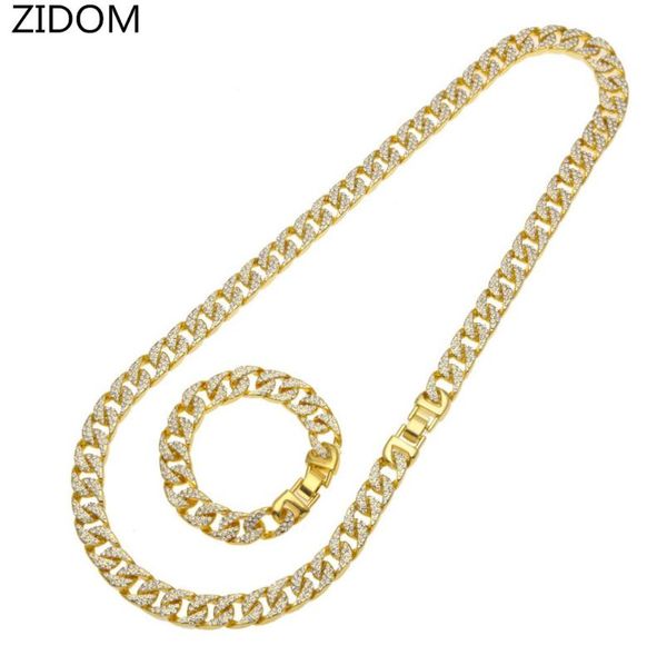 2pcs/set gold color men hiphop bling iced out 76cm long miami cuban chains necklaces with 21cm bracelet men hip hop jewelry, Silver
2pcs/set gold color men hiphop bling iced out 76cm long miami cuban chains necklaces with 21cm bracelet men hip hop jewelry, Silver