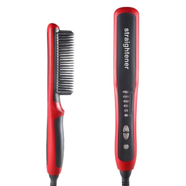 hair straightener durable electric straight hair comb brush lcd heated ceramic hair beard straightening brush eu plug, Black
hair straightener durable electric straight hair comb brush lcd heated ceramic hair beard straightening brush eu plug, Black