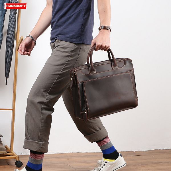 crazy horse skin men's briefcases cross section business handbag lapshoulder bag men's genuine leather portable briefcase
crazy horse skin men's briefcases cross section business handbag lapshoulder bag men's genuine leather portable briefcase