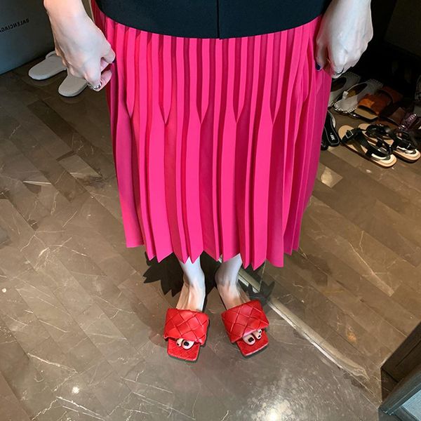 2020 new style pleated skirt female summer a word high waist mid-length niche temperament drape skirt tide, Red
2020 new style pleated skirt female summer a word high waist mid-length niche temperament drape skirt tide, Red