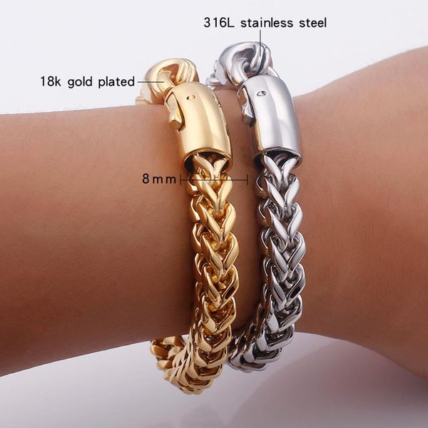 gold color link chain bracelet for men stainless steel jewelry high polished hand chain accessories birthday christmas gifts, Golden;silver
gold color link chain bracelet for men stainless steel jewelry high polished hand chain accessories birthday christmas gifts, Golden;silver