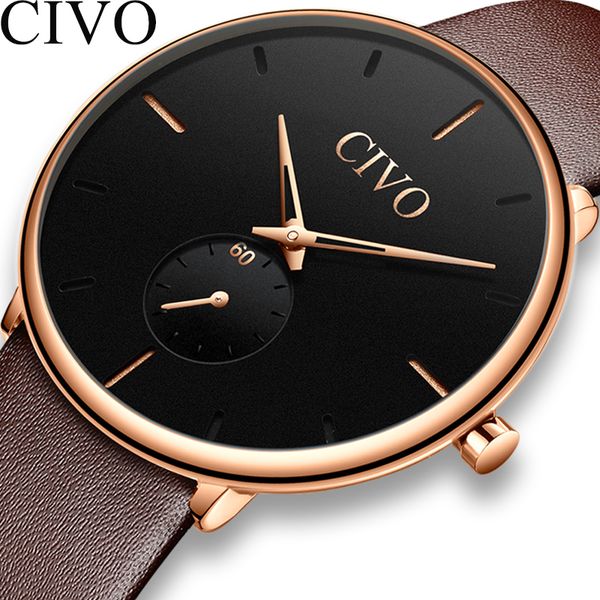 2019 civo fashion slim leather strap wrist watches mens waterproof business quartz watch relogio masculino, Slivery;brown
2019 civo fashion slim leather strap wrist watches mens waterproof business quartz watch relogio masculino, Slivery;brown