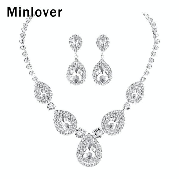 minlover wedding jewelry sets silver/gold color rhinestone elegant party gift necklace earrings for bride jewelry mtl506, Slivery;golden
minlover wedding jewelry sets silver/gold color rhinestone elegant party gift necklace earrings for bride jewelry mtl506, Slivery;golden
