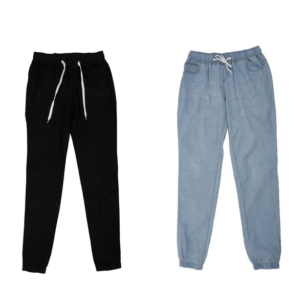 2pcs women casual jogger pants drawstring elastic waisted jeans solid ladies denim pants slim leggings xxxl - black & ligh, Blue
2pcs women casual jogger pants drawstring elastic waisted jeans solid ladies denim pants slim leggings xxxl - black & ligh, Blue