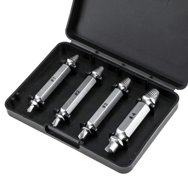 towayer 4 pcs damaged screw extractor drill bits guide set broken speed out easy out bolt stud stripped screw remover tool
towayer 4 pcs damaged screw extractor drill bits guide set broken speed out easy out bolt stud stripped screw remover tool