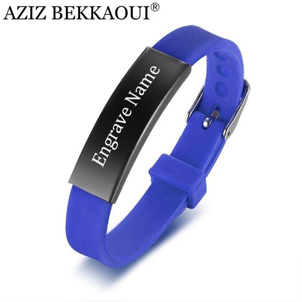 aziz bekkaoui personalized stainless steel bracelets for women kids rubber id bracelet men couple bracelets customized, Golden;silver
aziz bekkaoui personalized stainless steel bracelets for women kids rubber id bracelet men couple bracelets customized, Golden;silver