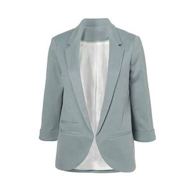 2015 womens candy colors slim casual blazer with three quarter sleeve notched jacket coat outwear plus size solid work blazer, White;black
2015 womens candy colors slim casual blazer with three quarter sleeve notched jacket coat outwear plus size solid work blazer, White;black