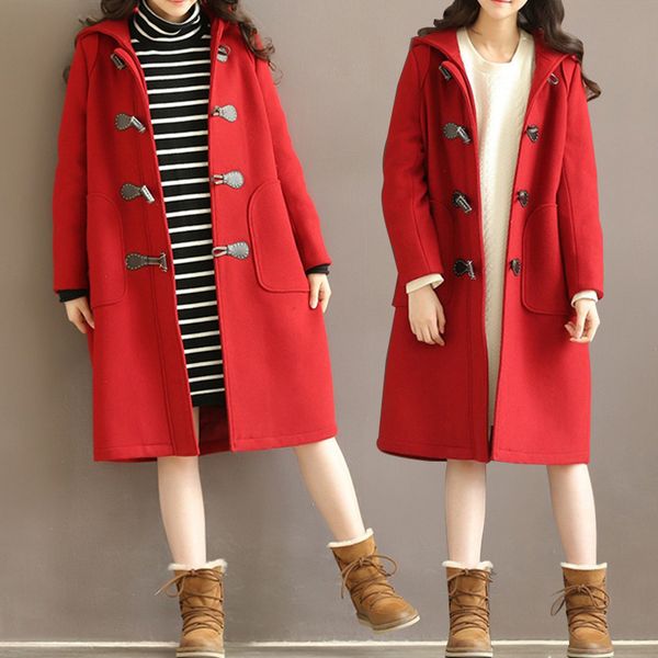 winter womenxl-3xl thicken retro horn buckle loose woolen coat ladies loose large size hooded thickening fashion new woolen coat, Black
winter womenxl-3xl thicken retro horn buckle loose woolen coat ladies loose large size hooded thickening fashion new woolen coat, Black