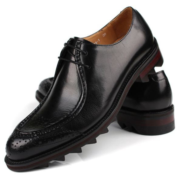 men's leather shoes genuine leather pointed toe cowhide lace-up leather shoes work shoes oxfords chaussure homme, Black
men's leather shoes genuine leather pointed toe cowhide lace-up leather shoes work shoes oxfords chaussure homme, Black