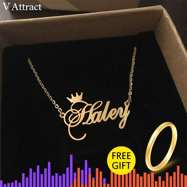 v attract friends gift personalized name necklace women bff jewelry custom cursive crown choker femme rose gold collier, Silver
v attract friends gift personalized name necklace women bff jewelry custom cursive crown choker femme rose gold collier, Silver