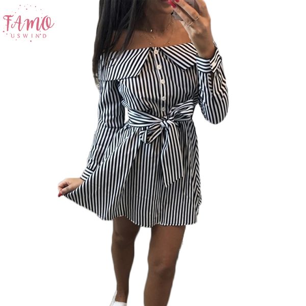 black striped long sleeve shirt summer dress women 2019 slash neck off shoulder wrap mini dress vestidos, Black;gray
black striped long sleeve shirt summer dress women 2019 slash neck off shoulder wrap mini dress vestidos, Black;gray