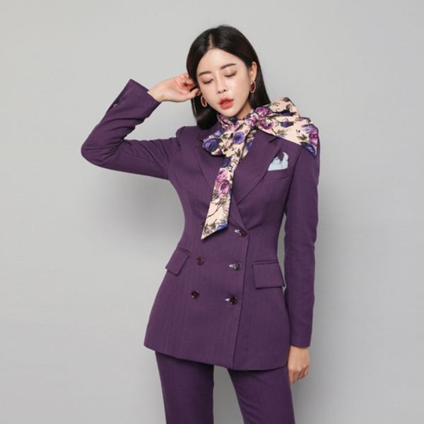 women pant suit slim women blazer suit set elegant double-breasted purple female office lady workwear trouser st259, White;black
women pant suit slim women blazer suit set elegant double-breasted purple female office lady workwear trouser st259, White;black